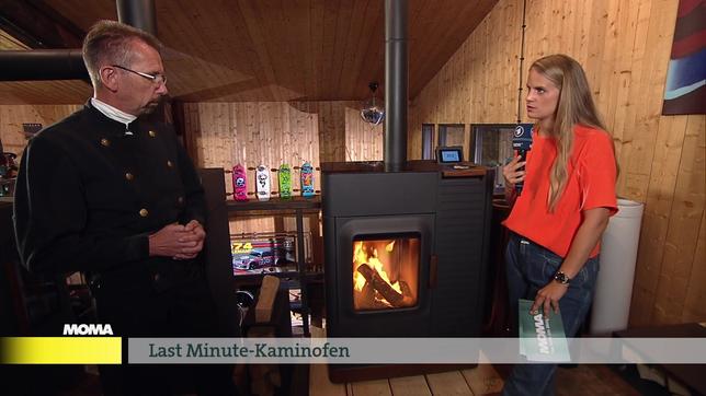 Schornsteinfegermeister Andreas Schoßland, Reporterin Svenja Kellersohn, 