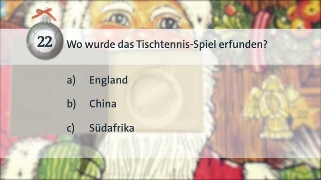 Adventsrätsel: Tischtennis