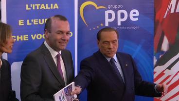 Manfred Weber und Silvio Berlusconi