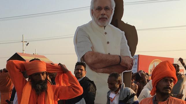 Modi-Porträt bei der Kumbh Mela