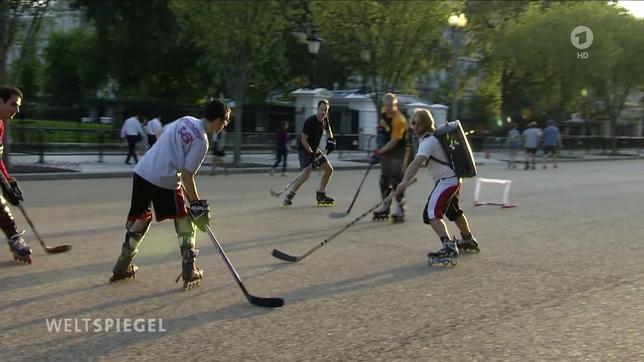 Hockey vor dem weißen Haus