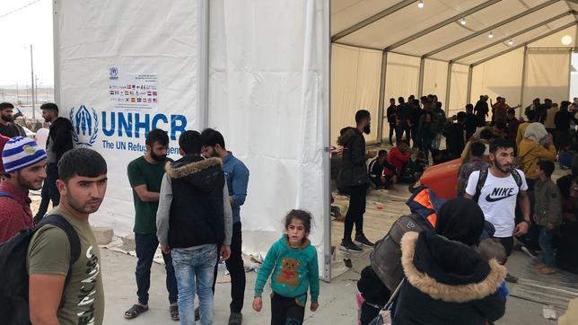 Flüchtlinge in einem Lager