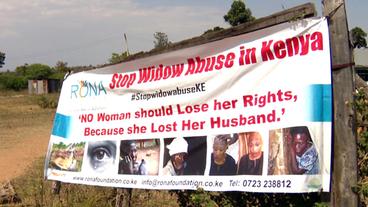 Plakat gegen Witwenschändung in Kenia