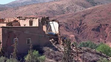 Zerstörtes Haus im Erdbebengebiet