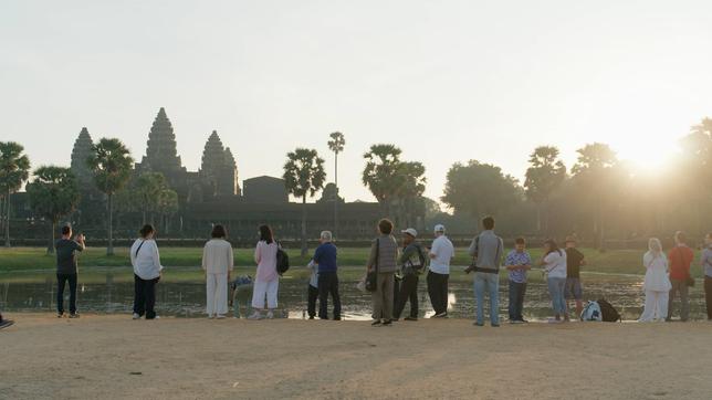 Menschen bei Angkor Wat