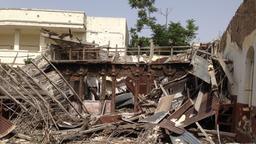 Von der St.-Georgs-Kirche in der Gegend al-Hamidiyeh, in Homs, Syrien, sind nur noch Ruinen übrig geblieben.