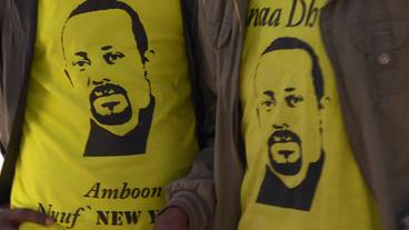 Porträt Abiy Ahmed auf T-Shirt