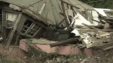 Zerstörtes Haus nach Hurrikan