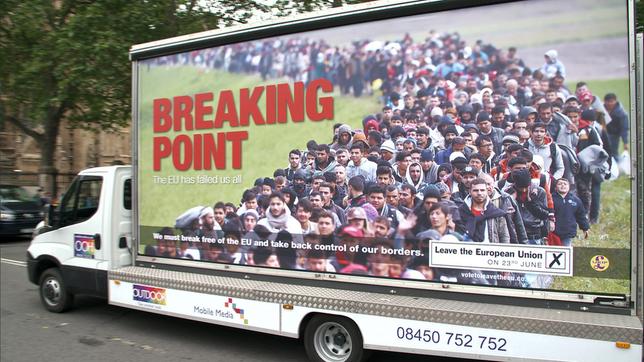 Bild: WDR Wahlkampf für den Brexit mit Hetze gegen Fremde.