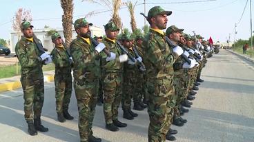 Mitglieder der Haschd al Schaabi-Miliz in Uniform 