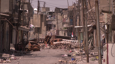 Zerstörte Häuser in Mossul