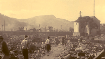 Nagasaki - dem Erdboden gleichgemacht, nachdem die Bombe fiel