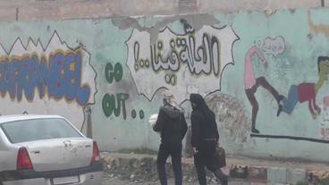 Anti-Assad-Graffiti an Häuserwand