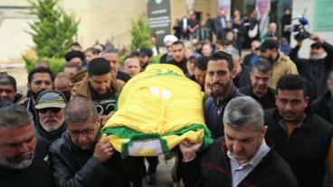 Bild: SWR Sarg mit Fahne der Hisbollah