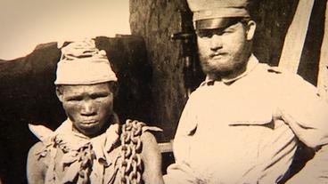 Bild: SWR Deutscher Kolonialsoldat und Herero in Ketten