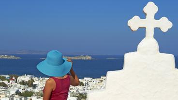 Touristin auf Mykonos