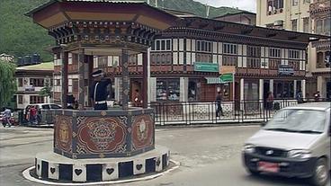 Der Kreisverkehr in Thimphu.