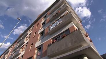 Besetzter Hausblock in Sevilla.