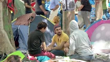 Demonstranten auf dem Taksim-Platz 