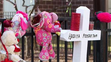 Gedenktafel für die erschossene Hadiya Pendleton in Chicago. 