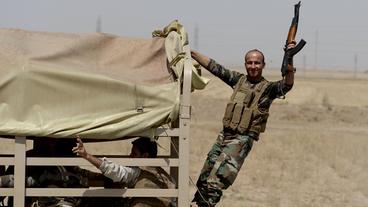 Kämpfer der Peschmerga bei Kirkuk