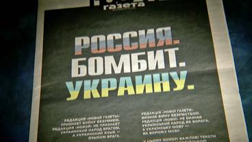 Bild: SWR Zeitungsschlagzeile "Russland bombardiert die Ukraine"