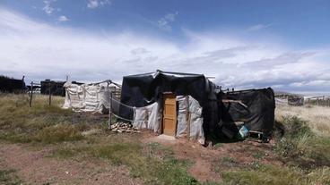 Hütte von afrikanischen Migranten