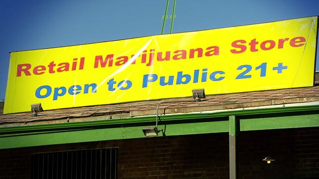 Bild: SWR Schild Marihuana Store