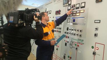 Staatlicher ukrainischer Stromversorger Ukrenergo in Pivnichna bei Kiew.