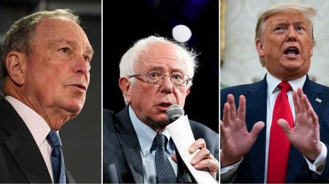 Michael Bloomberg, Bernie Sanders, Donald Trump 