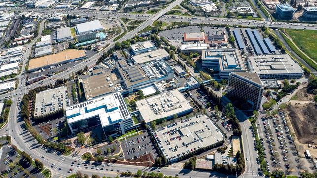 Luftaufnahme Firmengebäude im Silicon Valley 