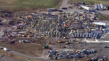 Bild: SWR Überreste der zerstörten Kerzenfabrik in Mayfield/Kentucky
