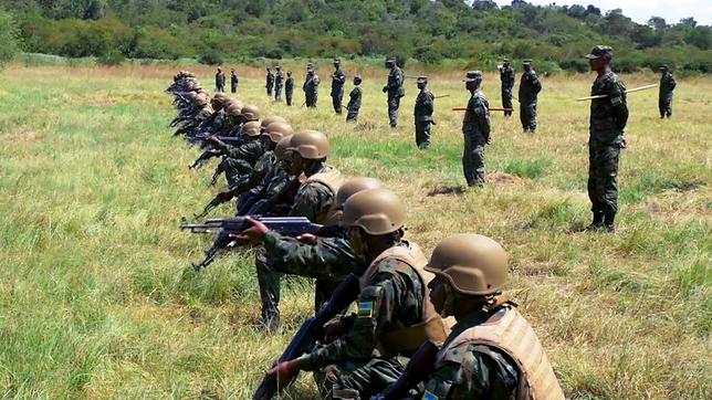 Ruandische Soldaten bei der Ausbildung für den UN-Einsatz