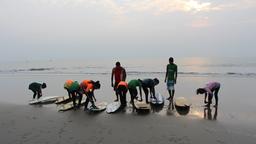 Vorbereitung noch am Strand, Totale, Meer 