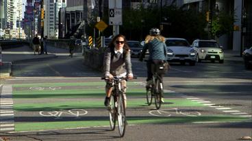 Fahrradfahrer in Vancouver