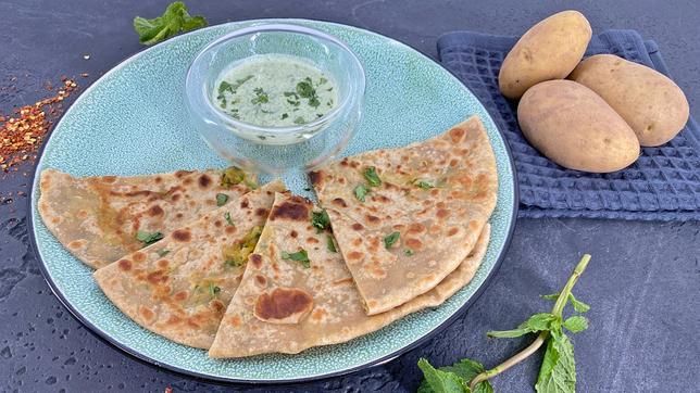 Gefüllte Fladen-Pfannenbrote „Aloo Paratha“