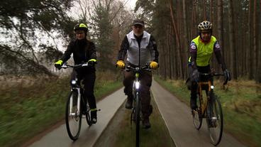 Fahrradfahrer im Winter