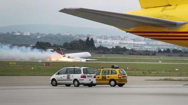 Bild: SWR Flugzeugbrand auf der Landebahn