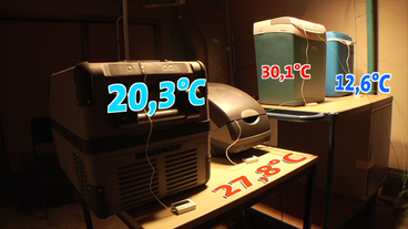 Bild: SWR Kühlboxeninnentemperatur nach 3 Stunden ohne Strom