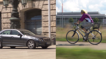 Bild: SWR Splitscreen Dienstwagen Dienstfahrrad
