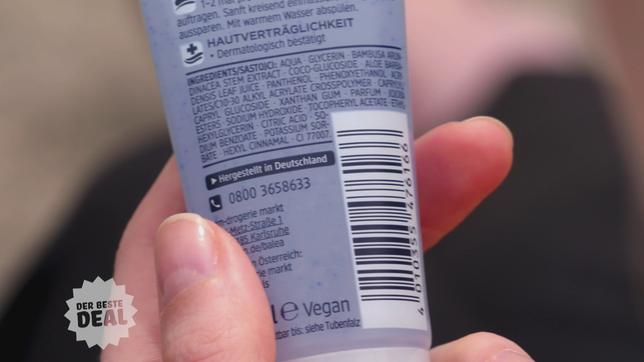 Bild: SR Nur für Experten verständlich: Angabe der Inhaltsstoffe eines Kosmetikprodukts.