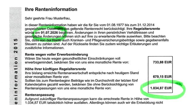 Bild: Deutsche Rentenversicherung / BR Renteninformation markiert
