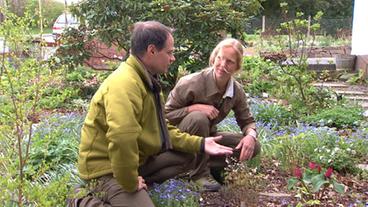 Iris Ney und Markus Phlippen im Beet