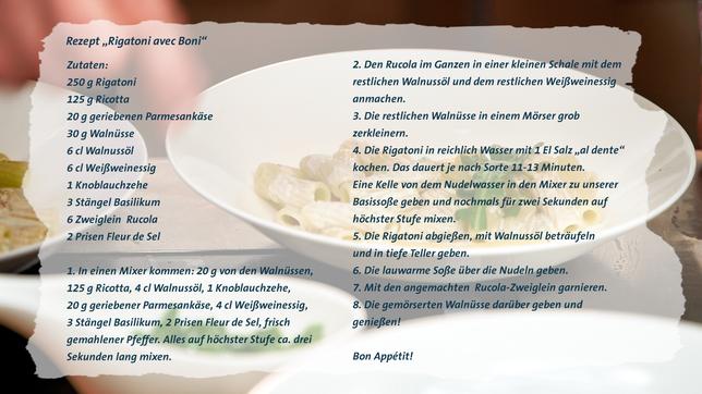 Bild: WDR Pasta mit Pfiff: Rigatoni mit Ruccola und Walnüssen