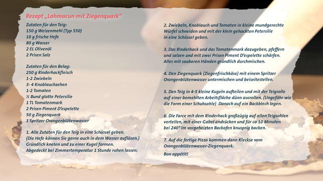 Bild: ARD Lahmacun mit Rinderhack und Ziegenquarktupfern