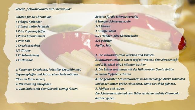 Bild: WDR Schwarzwurzel mit Chermoula