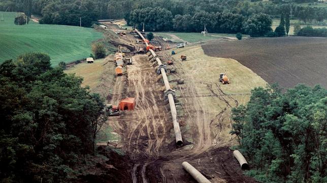 Bauabschnitt der Erdgasleitung „Drushba-Trasse“, 1970er, Ukraine