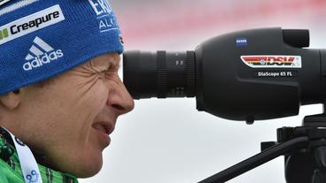 Andreas Birnbacher 2016 hochkonzentriert beim Wettkampf in Norwegen. 