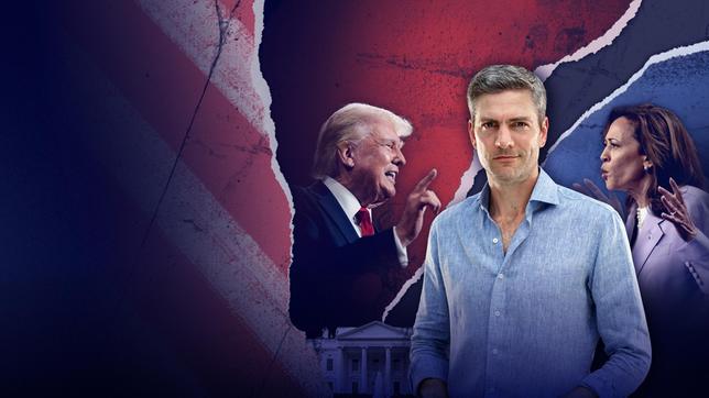 Bild: NDR/Henning Weskamp/typeholics/Christian Spielmann Das Keyvisual zur Dokumentation "Wirklich nochmal Trump, Amerika?" mit Ingo Zamperoni.