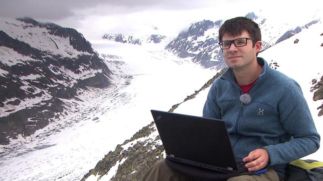 Wissenschaftler am Aletsch